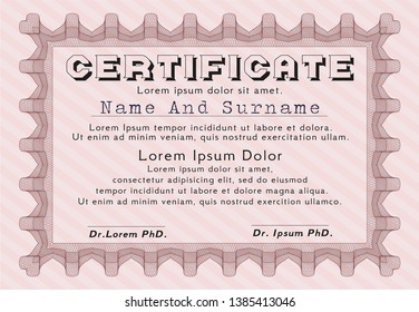 Red Certificate. Excellent design. Customizable, Easy to edit and change colors. With linear background. 