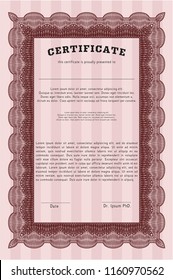 Red Certificate. Good design. With quality background. Detailed. 