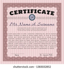 Red Certificate. With great quality guilloche pattern. Customizable, Easy to edit and change colors. Money Pattern design. 