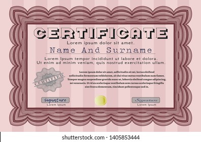 Red Certificate. With linear background. Customizable, Easy to edit and change colors. Excellent design. 