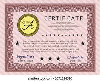  Red Certificate. Modern design. Customizable, Easy to edit and change colors. With complex linear background. 