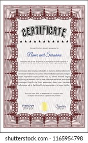 Red Certificate. Money Pattern. Customizable, Easy to edit and change colors. Complex background. 