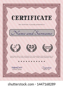 Red Certificate. Money Pattern. Customizable, Easy to edit and change colors. Complex background. 