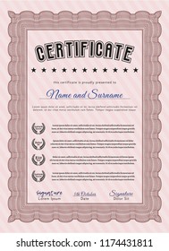 Red Certificate. Nice design. Customizable, Easy to edit and change colors. With complex background. 