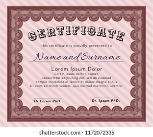 Red Certificate. Nice design. With quality background. Detailed. 