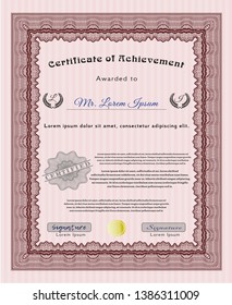 Red Certificate. With quality background. Vector illustration. Beauty design. 