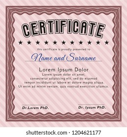 Red Certificate. Retro design. Customizable, Easy to edit and change colors. Printer friendly. 