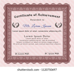 Red Certificate. Retro design. Detailed. With background. 