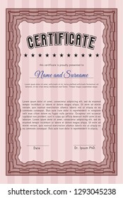 Red Certificate. Sophisticated design. With great quality guilloche pattern. Customizable, Easy to edit and change colors. 