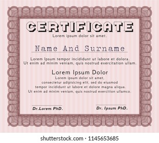 Red Certificate template. With background. Sophisticated design. Customizable, Easy to edit and change colors. 