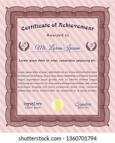 Red Certificate template. Beauty design. Detailed. Printer friendly. 