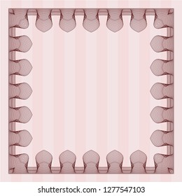Red Certificate template. Cordial design. With complex background. Customizable, Easy to edit and change colors. 
