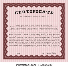 Red Certificate template. Customizable, Easy to edit and change colors. With quality background. Money design. 