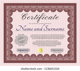 Red Certificate template. Customizable, Easy to edit and change colors. With quality background. Modern design. 
