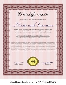Red Certificate template or diploma template. Customizable, Easy to edit and change colors. With quality background. Superior design. 