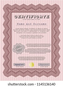 Red Certificate template or diploma template. Customizable, Easy to edit and change colors. With background. Excellent design. 