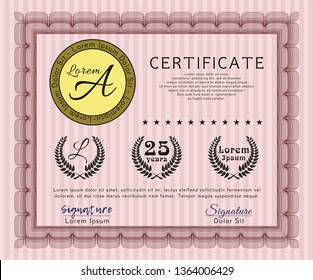 Red Certificate template or diploma template. Customizable, Easy to edit and change colors. Printer friendly. Elegant design. 