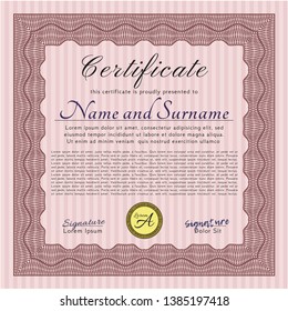 Red Certificate template or diploma template. Customizable, Easy to edit and change colors. With quality background. Modern design. 