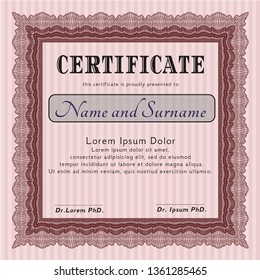 Red Certificate template or diploma template. Easy to print. Customizable, Easy to edit and change colors. Perfect design. 