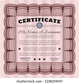 Red Certificate template or diploma template. With quality background. Modern design. Customizable, Easy to edit and change colors. 