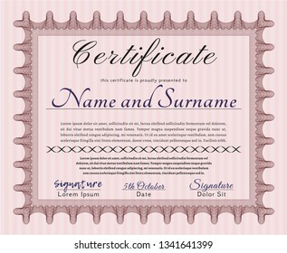 Red Certificate template or diploma template. With quality background. Lovely design. Customizable, Easy to edit and change colors. 