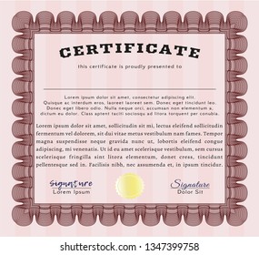 Red Certificate Template Diploma Template Vector Stock Vector (Royalty ...