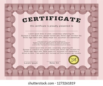 Red Certificate template. Easy to print. Customizable, Easy to edit and change colors. Good design. 