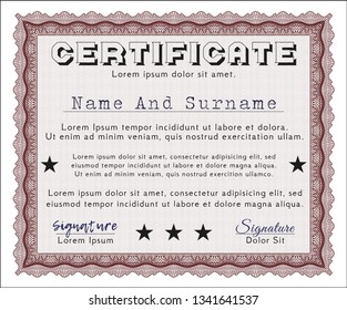 Red Certificate template. Easy to print. Customizable, Easy to edit and change colors. Modern design. 