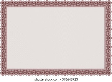 Vorlage für rotes Zertifikat. Einfach zu drucken. Anpassbar, einfach zu bearbeiten und die Farben zu ändern. Schönes Design. 