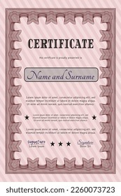 Red Certificate template.  Elegant design.  Easy to print.   