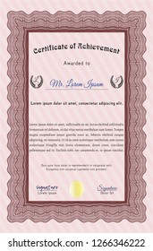 Red Certificate template. Excellent design. With guilloche pattern and background. Customizable, Easy to edit and change colors. 