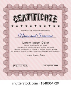 Red Certificate template. With great quality guilloche pattern. Customizable, Easy to edit and change colors. Nice design. 