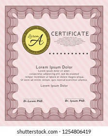 Red Certificate template. With guilloche pattern and background. Superior design. Customizable, Easy to edit and change colors. 