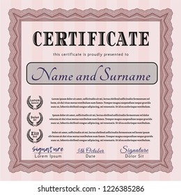 Red Certificate template. Money design. Printer friendly. Customizable, Easy to edit and change colors. 