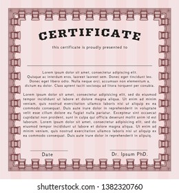 Red Certificate template. Money Pattern. Customizable, Easy to edit and change colors. With quality background. 