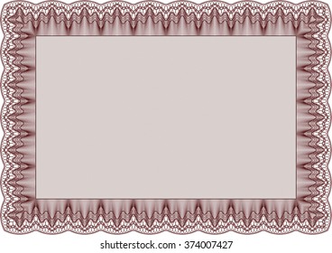 Red Certificate template. Nice design. Printer friendly. Detailed. 
