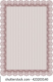 Plantilla de certificado rojo. Buen diseño. Fácil de imprimir. Detallado. 