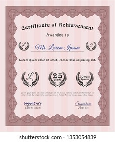 Red Certificate template. Perfect design. Customizable, Easy to edit and change colors. With background. 