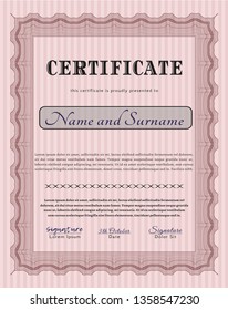 Red Certificate template. Perfect design. Complex background. Customizable, Easy to edit and change colors. 