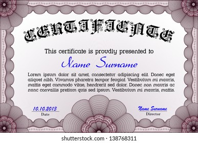 Red certificate templete, complex design