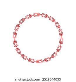 Ilustração de vetor de quadro de círculo de vínculo de cadeia vermelha
