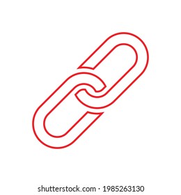 Red Chain Link Icon Vector Illustration On White Background