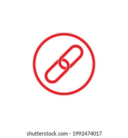 Red Chain Link Icon Vector Illustration On White Background