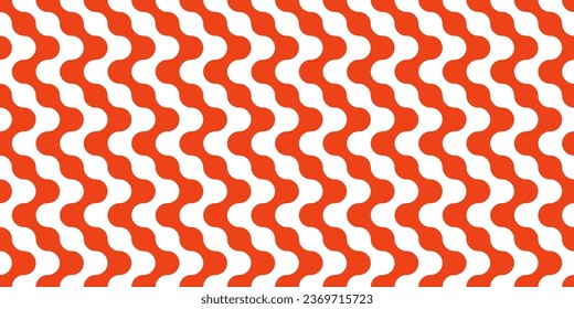 patrón de cadena roja con zigzag ondulado. fondo de onda transparente. ilustración vectorial