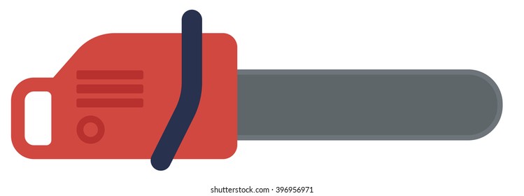Red chain saw.