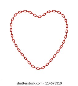 Red chain in shape of heart