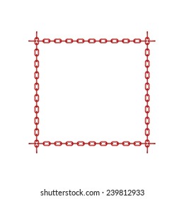 Red chain in shape of square