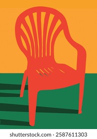 Red chair background vector Illustration 