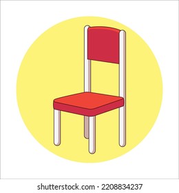 red chair illustration. This chair looks simple.