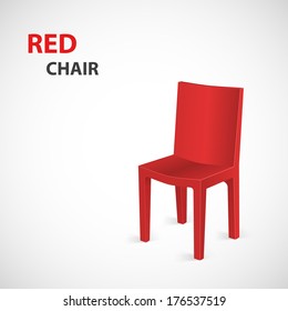 Red Chair Isolated. Vector